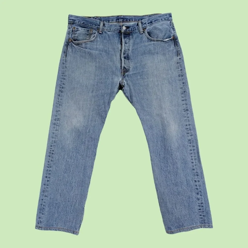 LEVIS 501 Jeans‎ Mens 38x30 Button Fly Blue Denim Pants